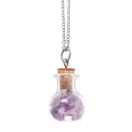 AMETHYST POTION BOTTLE NECKLACE