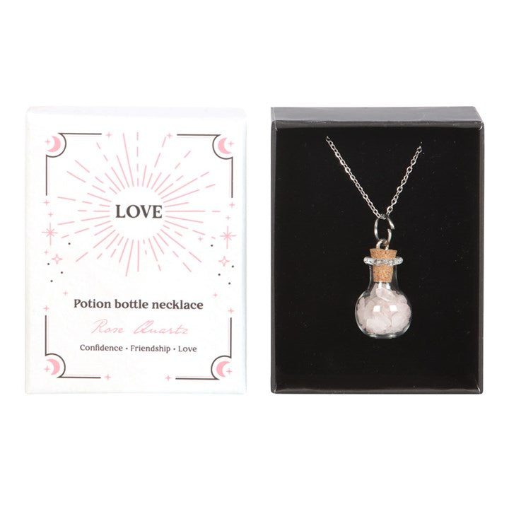ROSE QUARTZ POTION BOTTLE NECKLACE