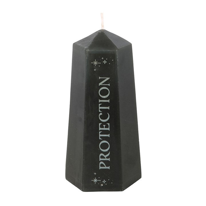 PROTECTION CRYSTAL CANDLE + ROUGH BLACK OBSIDIAN