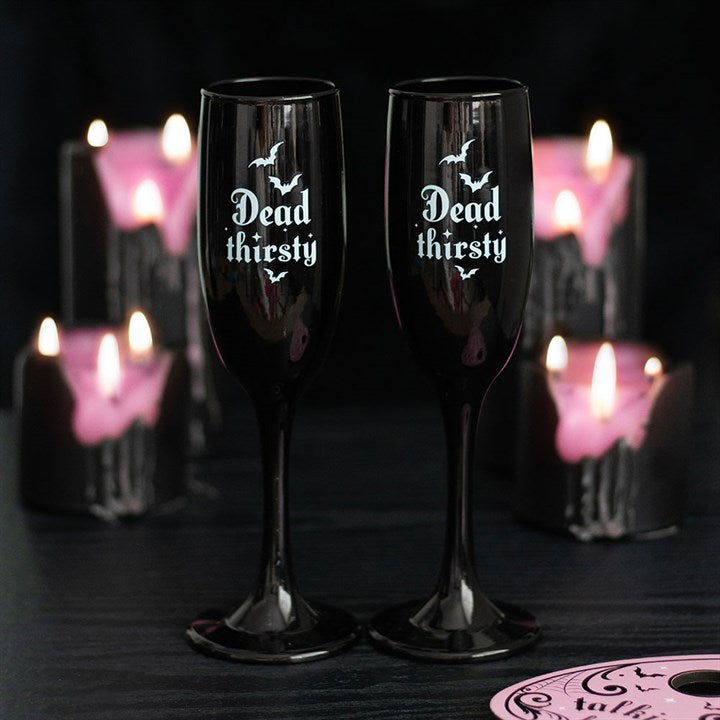 DEAD THIRSTY CHAMPAGNE FLUTES