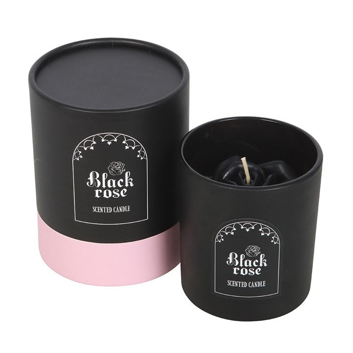 BLACK ROSE SCULPTED CANDLE
