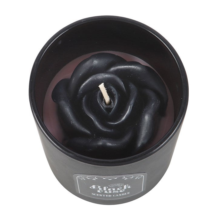 BLACK ROSE SCULPTED CANDLE