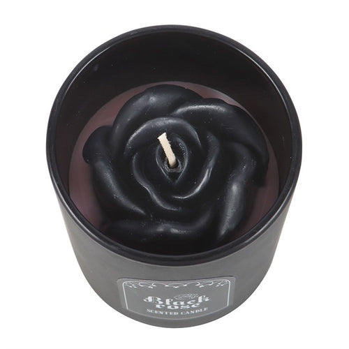 BLACK ROSE SCULPTED CANDLE