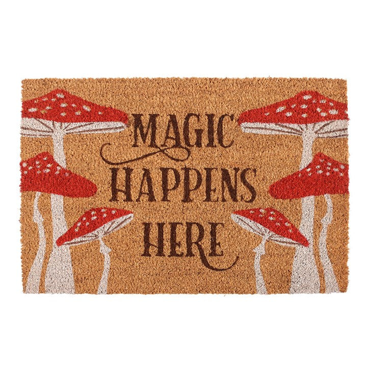 MAGIC HAPPENS HERE TOADSTOOL DOORMAT