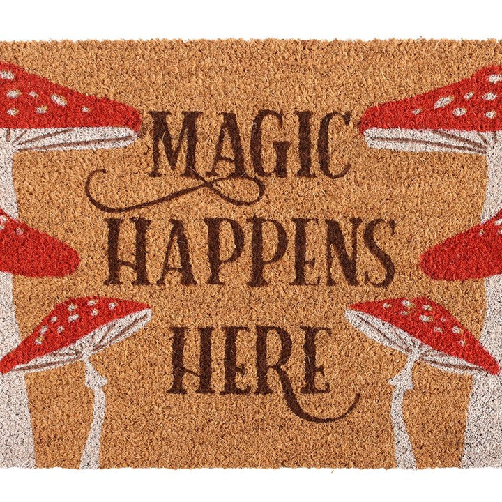 MAGIC HAPPENS HERE TOADSTOOL DOORMAT
