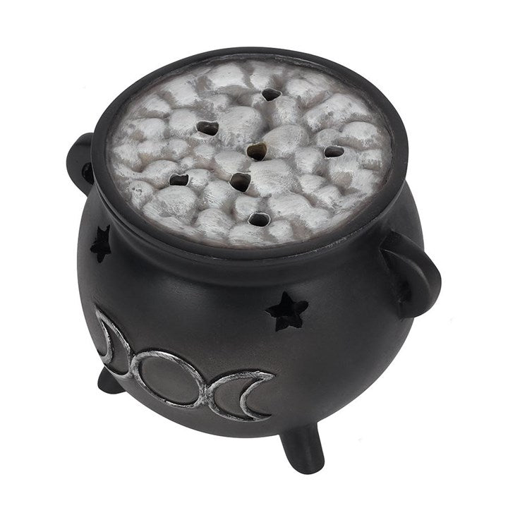 TRIPLE MOON CAULDRON INCENSE CONE BURNER