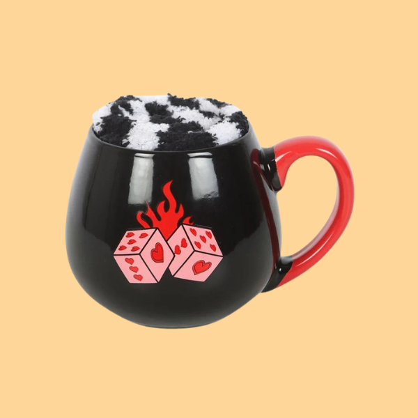 FLAMING DICE MUG + SOCKS GIFT SET