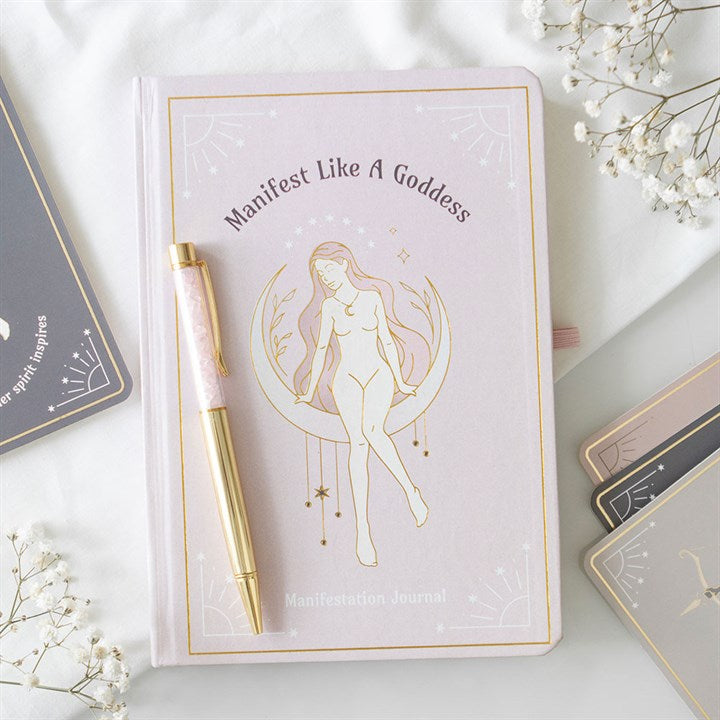 MANIFEST LIKE A GODDESS JOURNAL + ROSE QUARTZ PEN