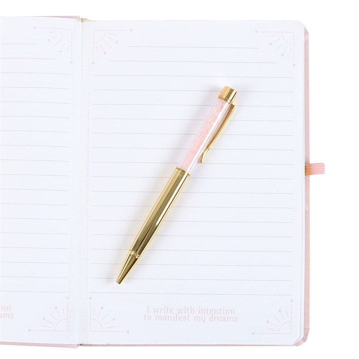 MANIFEST LIKE A GODDESS JOURNAL + ROSE QUARTZ PEN