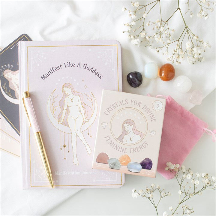 MANIFEST LIKE A GODDESS JOURNAL + ROSE QUARTZ PEN