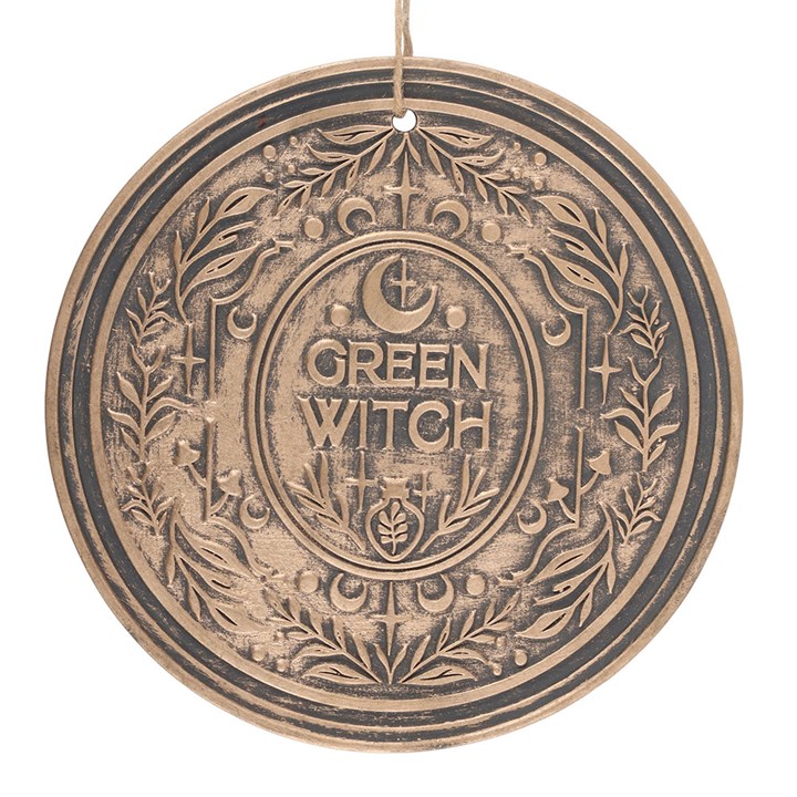 GREEN WITCH TERRACOTTA HANGING PLAQUE