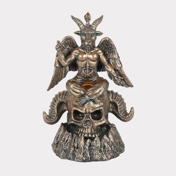 GOLD BAPHOMET LED BACKFLOW INCENSE BURNER