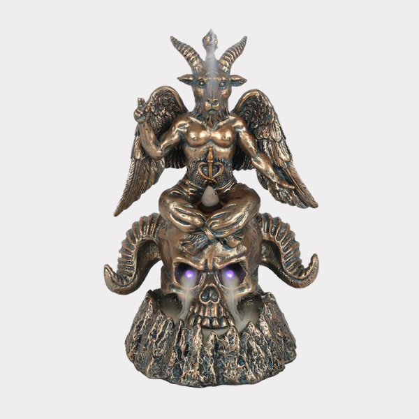 GOLD BAPHOMET LED BACKFLOW INCENSE BURNER