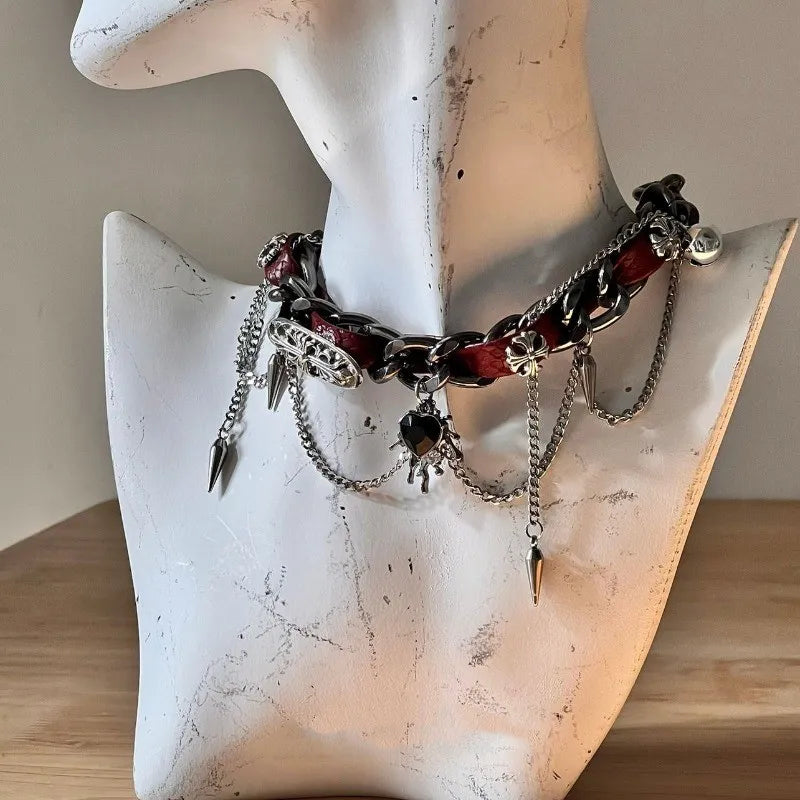 GOTHIC CROSS CHOKER NECKLACE