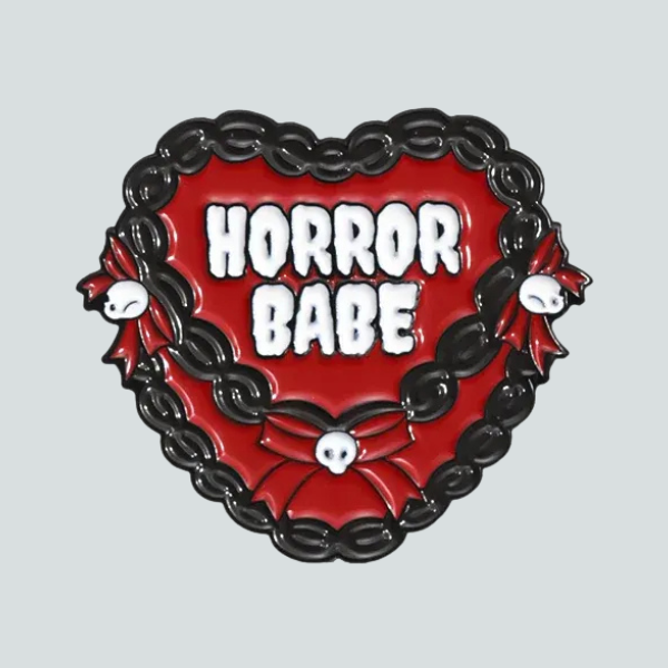 HORROR BABE HEART PIN