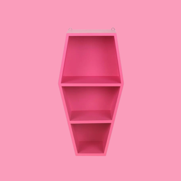 HOT PINK COFFIN DISPLAY SHELF