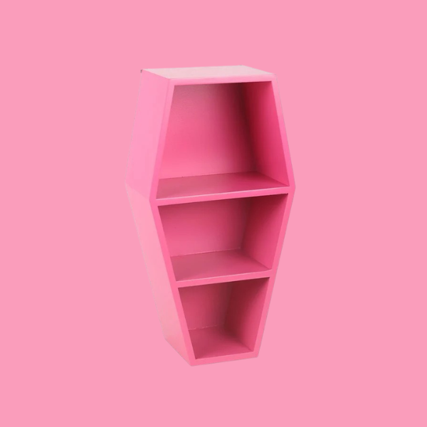 HOT PINK COFFIN DISPLAY SHELF