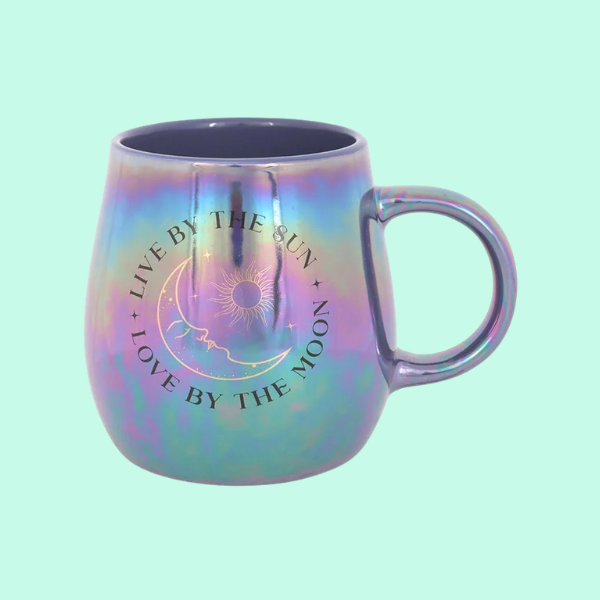 LIVE BY THE SUN, LOVE BY THE MOON IRIDESCENT MUG