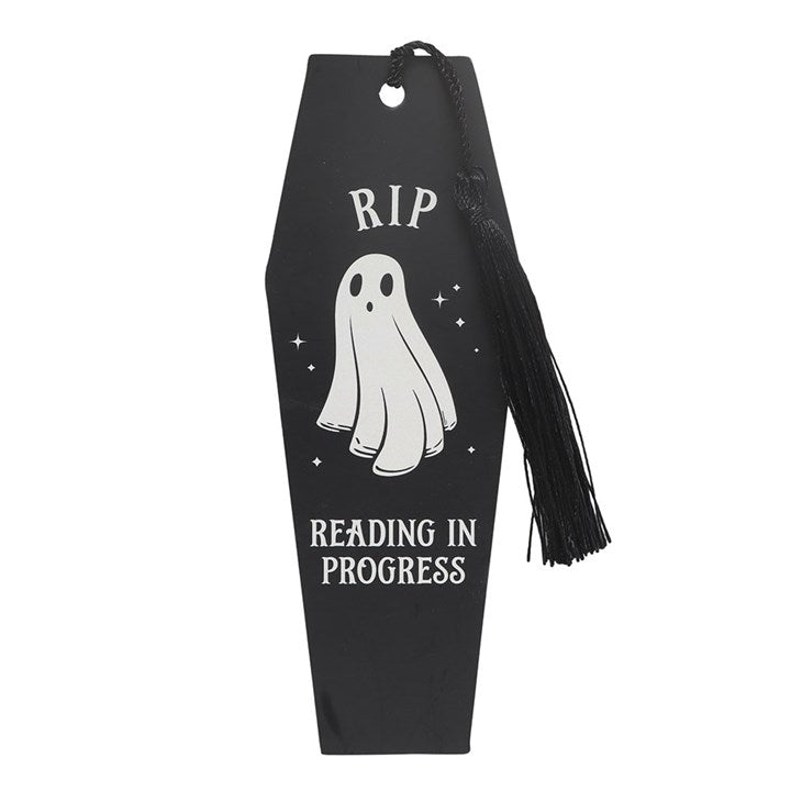 RIP READING IN PROGRESS COFFIN BOOKMARK