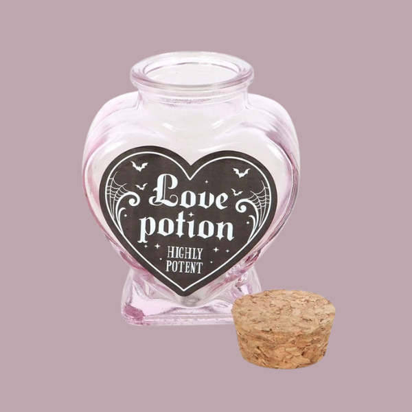 LOVE POTION GLASS HEART BOTTLE