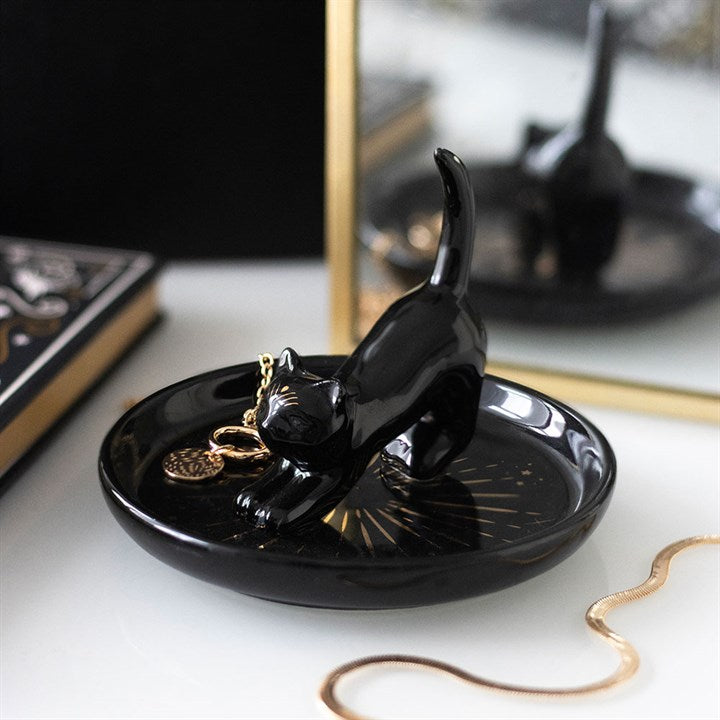 BLACK CAT TRINKET DISH