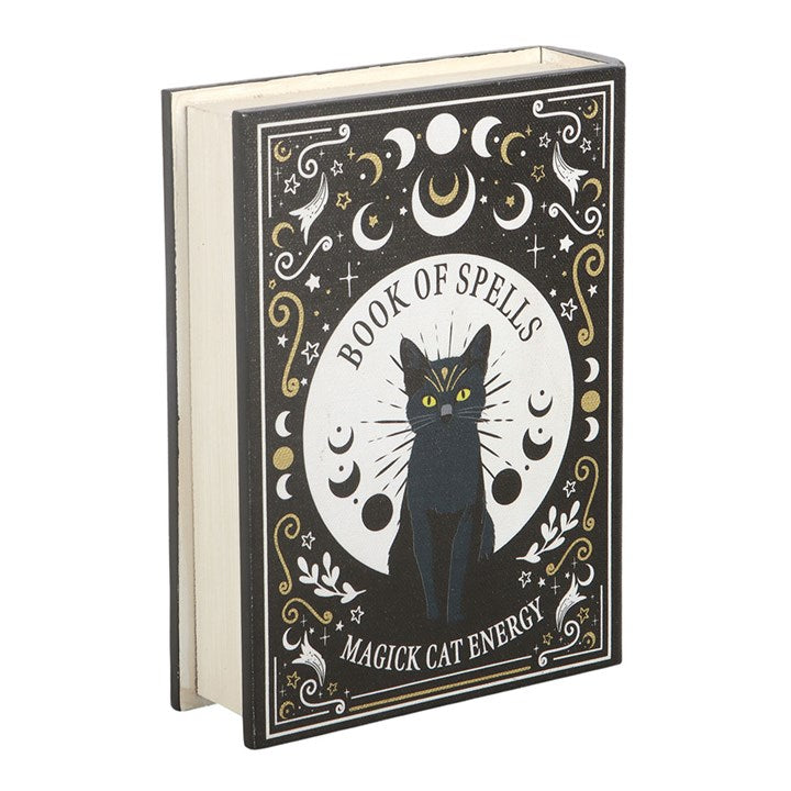 BLACK CAT MAGICK BOOK SHAPED STORAGE BOX