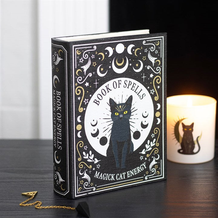 BLACK CAT MAGICK BOOK SHAPED STORAGE BOX