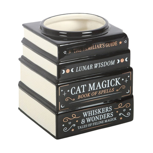 BLACK CAT MAGICK BOOK STACK VASE