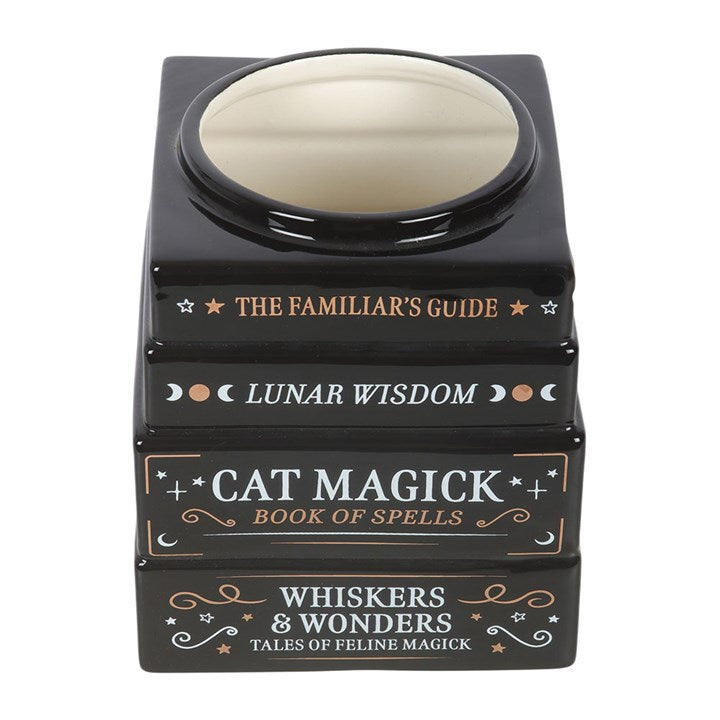 BLACK CAT MAGICK BOOK STACK VASE