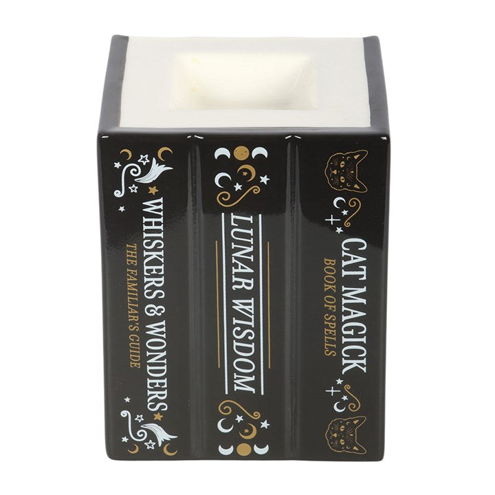 MAGICK CAT BOOK OF SPELLS OIL BURNER + WAX WARMER