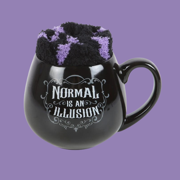 NORMAL IS AN ILLUSION MUG + SOCKS GIFT SET