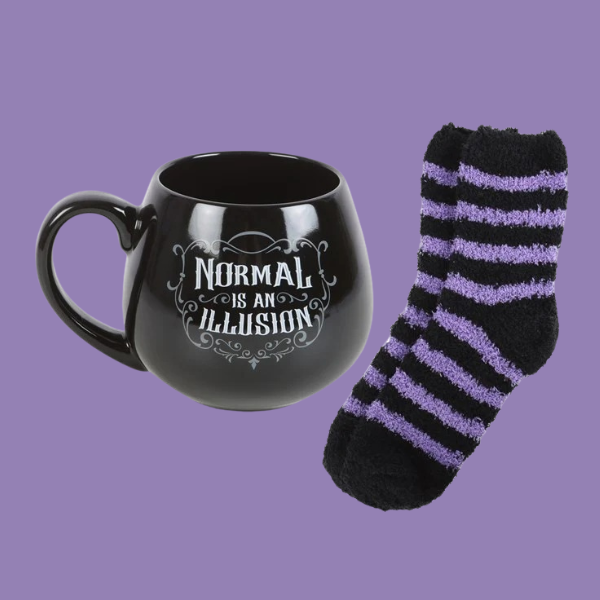 NORMAL IS AN ILLUSION MUG + SOCKS GIFT SET