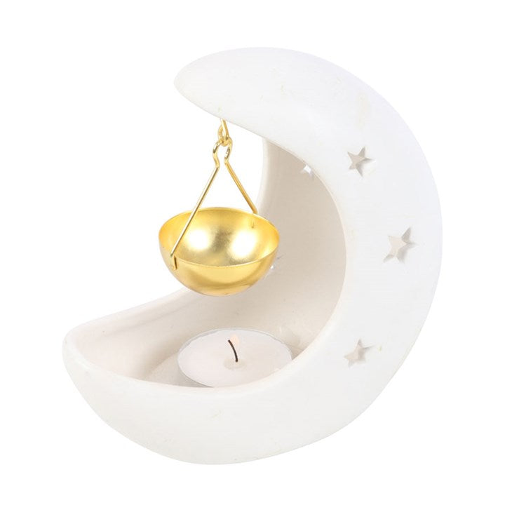 CELESTIAL CRESCENT MOON OIL BURNER