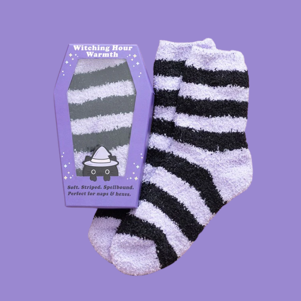 PASTEL STRIPED SOCKS IN COFFIN GIFT BOX