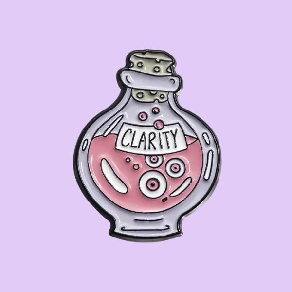 PINK CLARITY POTION BOTTLE PIN