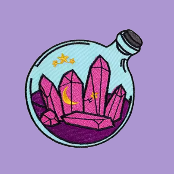 PINK CRYSTALS POTION BOTTLE PATCH