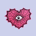 PINK SPIDER WEB HEART PATCH