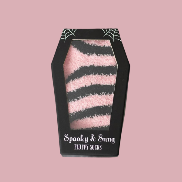 PINK + BLACK STRIPED SOCKS COFFIN GIFT BOX