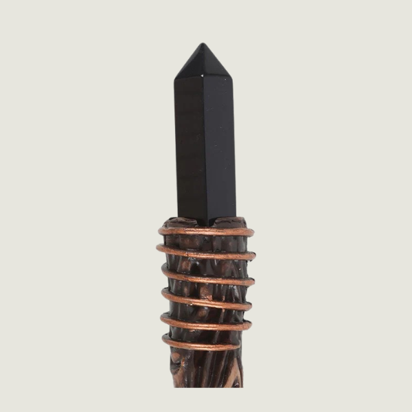 THIN PROTECTION OBSIDIAN CRYSTAL WAND