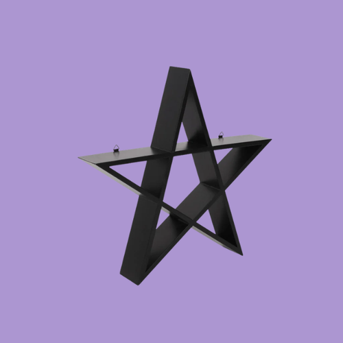 BLACK PENTAGRAM WALL SHELF