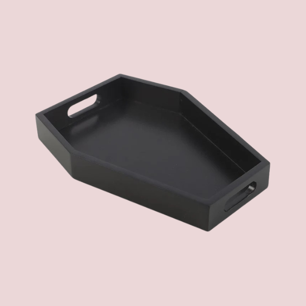 BLACK COFFIN DISPLAY TRAY