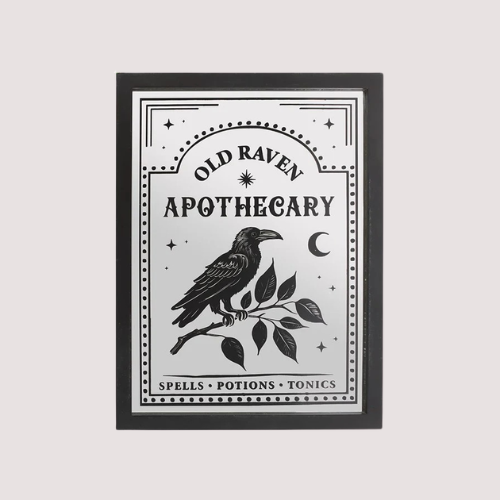RAVEN APOTHECARY MIRRORED WALL ART
