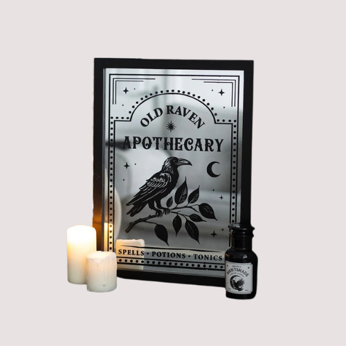RAVEN APOTHECARY MIRRORED WALL ART