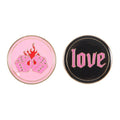FLAMING DICE PIN BADGE SET