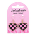 CHECKERBOARD HEART EARRINGS