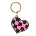 CHECKERBOARD HEART KEYRING