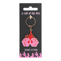 FLAMING DICE KEYRING