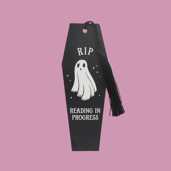 RIP READING IN PROGRESS COFFIN BOOKMARK