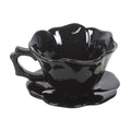BLACK ROSE TEACUP + SAUCER