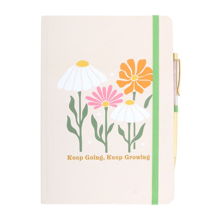 KEEP GOING, KEEP GROWING GRATITUDE JOURNAL + ROSE QUARTZ PEN